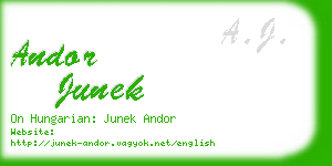 andor junek business card